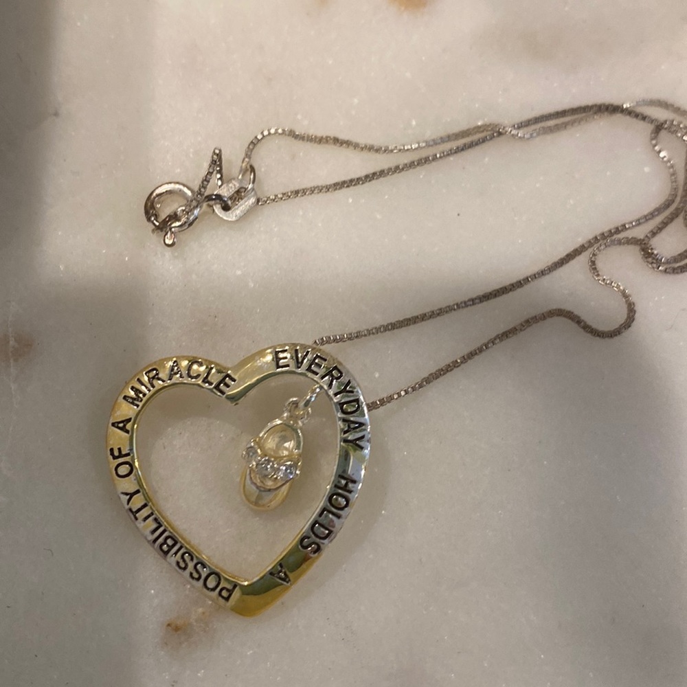 sterling silver baby necklace  Everyday Holds the Possibility of a Miracle